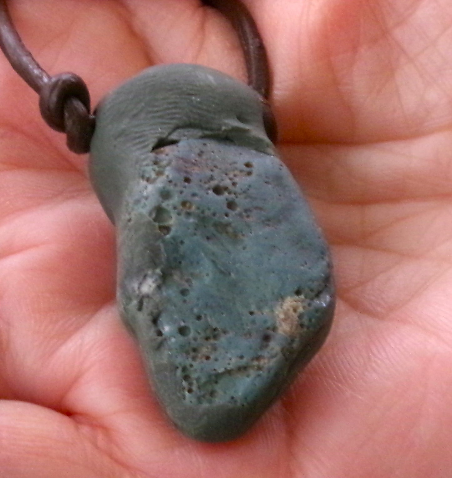 Beach Glass Snake Head Pendant